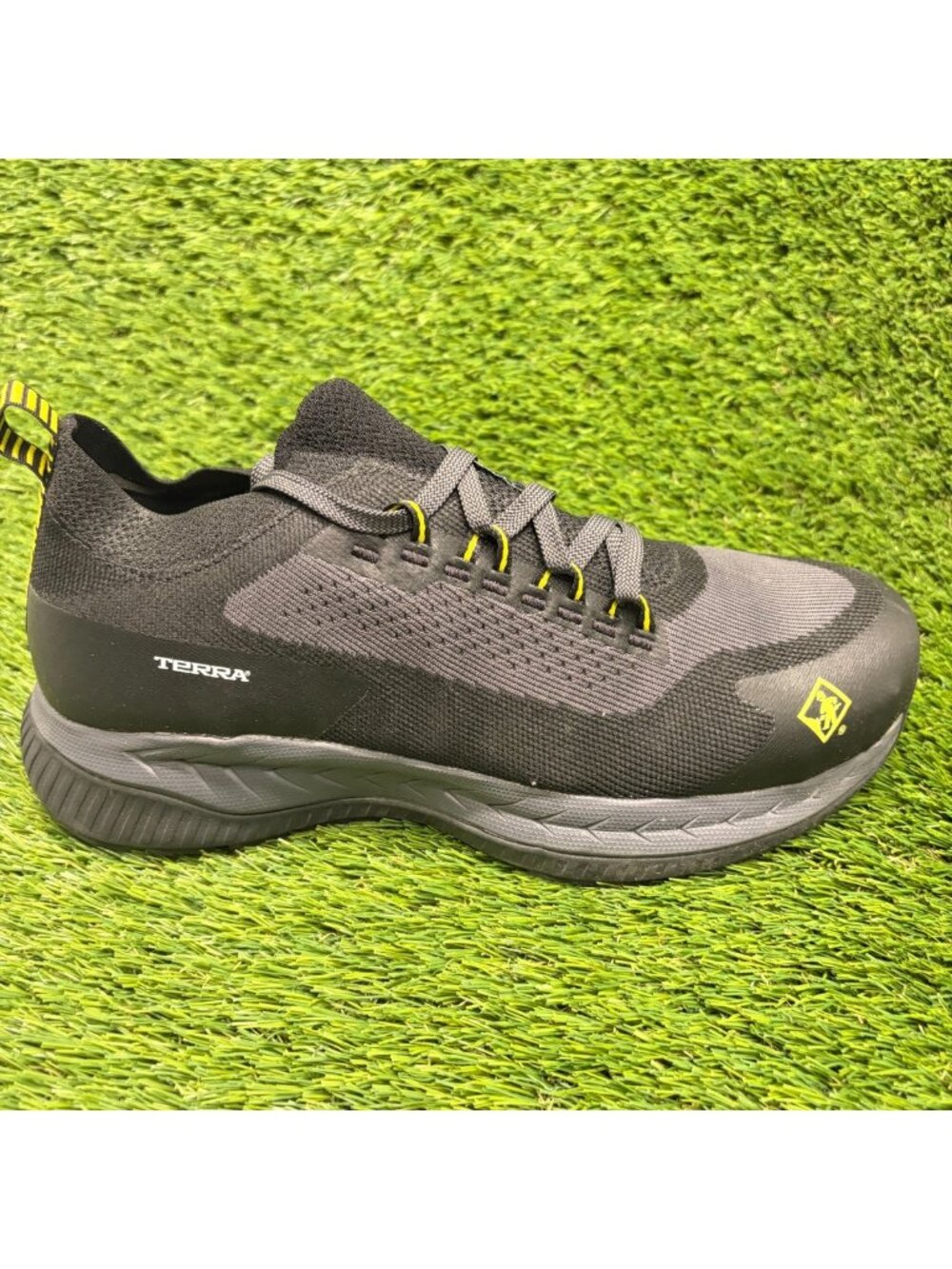 Terra Eclipse Mens Size 9.5E Black Yellow Composite Toe Safety Work Shoes